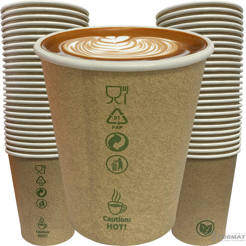 KUBKI PAPIEROWE 0%PLASTIC A50 250ML KRAFT B/SUP 1