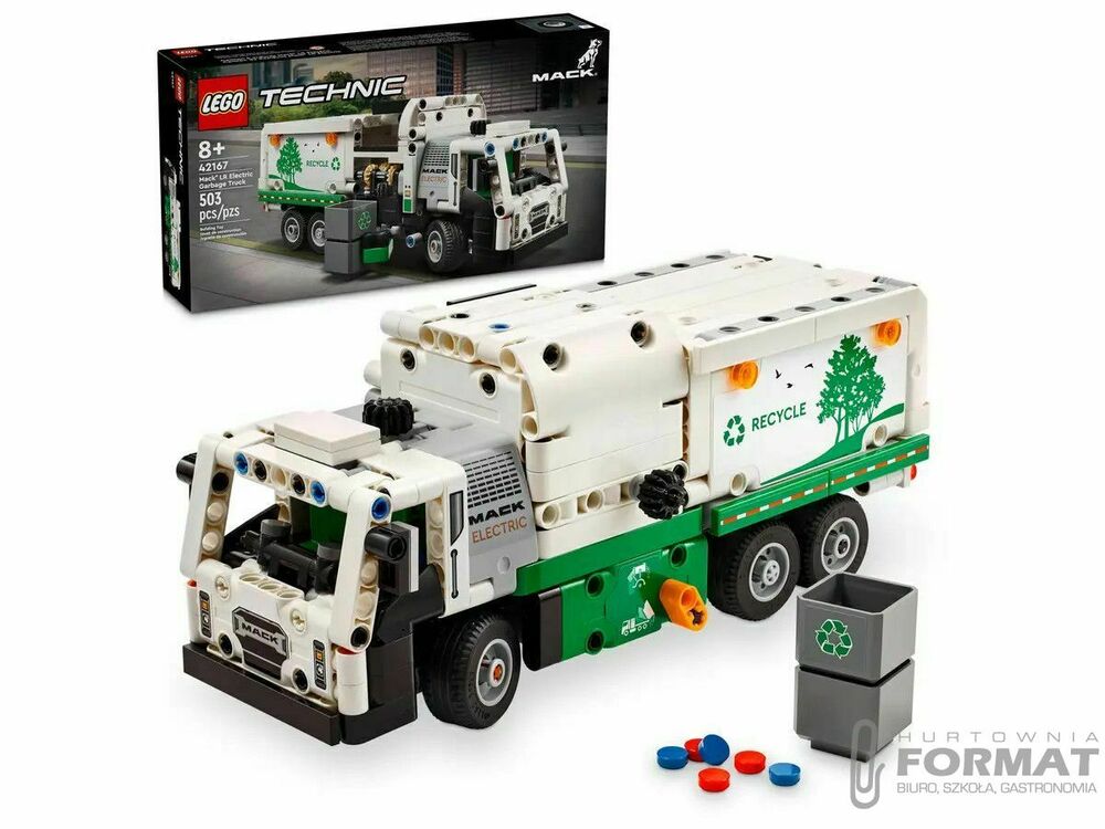 Klocki konstrukcyjne Lego Technic Śmieciarka Mack® LR Electric (42167) 1