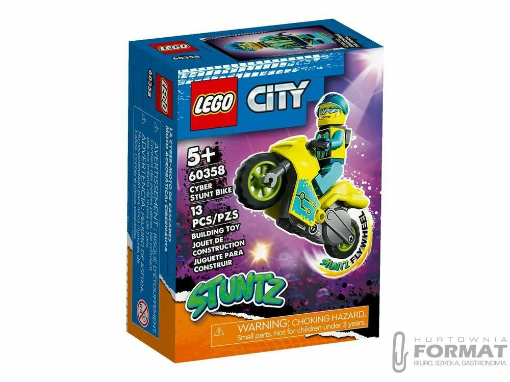 Klocki konstrukcyjne Lego City Cybermotocykl kaskaderski (60358) 1