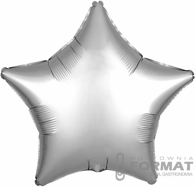 Balon Foliowy w kształcie Gwiazdy matowy Srebrny 1