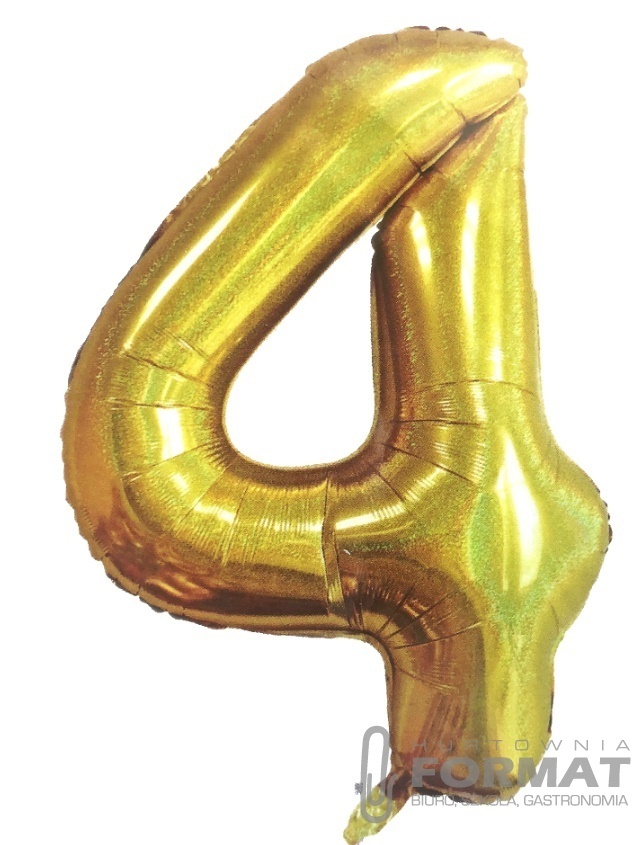 Balon foliowy Cyfra 1 Złoty hologra. 40"/102 cm 1