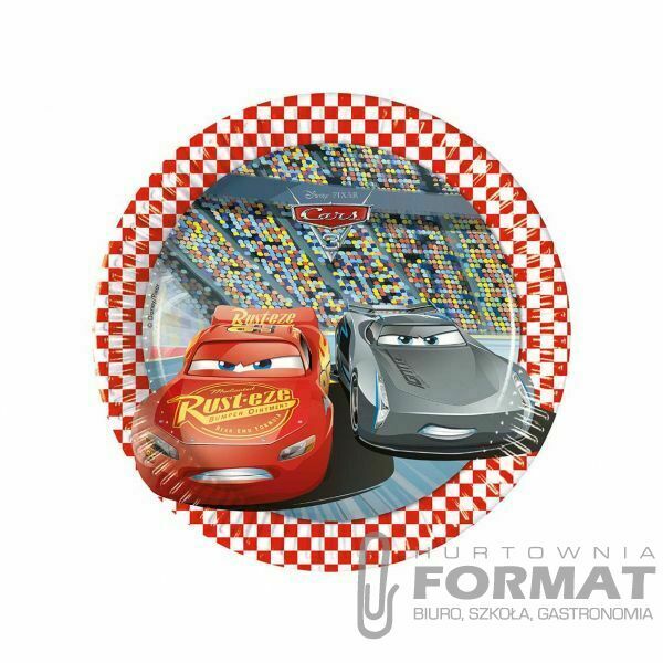 Talerz jednorazowy Godan Cars śr. 200mm 8 szt (93489) 1