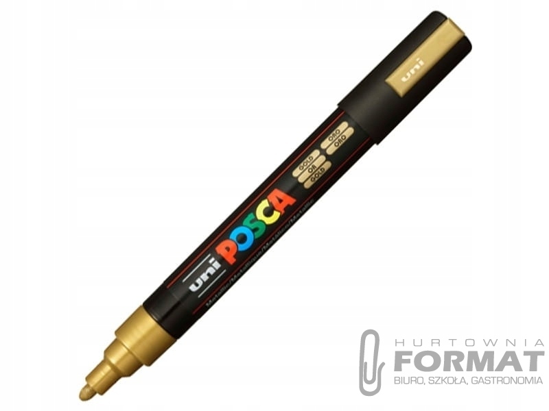 Marker z farbą plakatową Uni POSCA PC-5M - złoty 1
