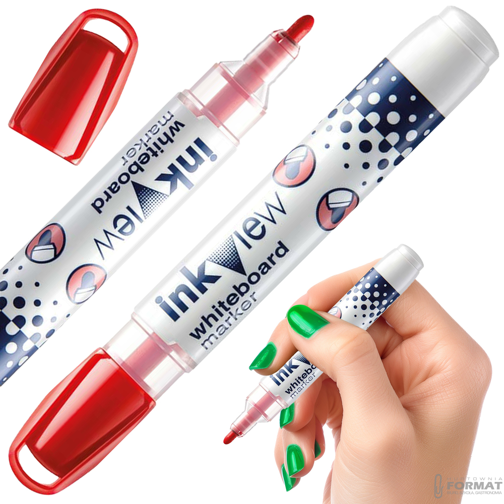 MARKER SUCHOŚCIERALNY DO BIAŁYCH TABLIC WHITEBOARD UNI PWB-202 CZERWONY 1