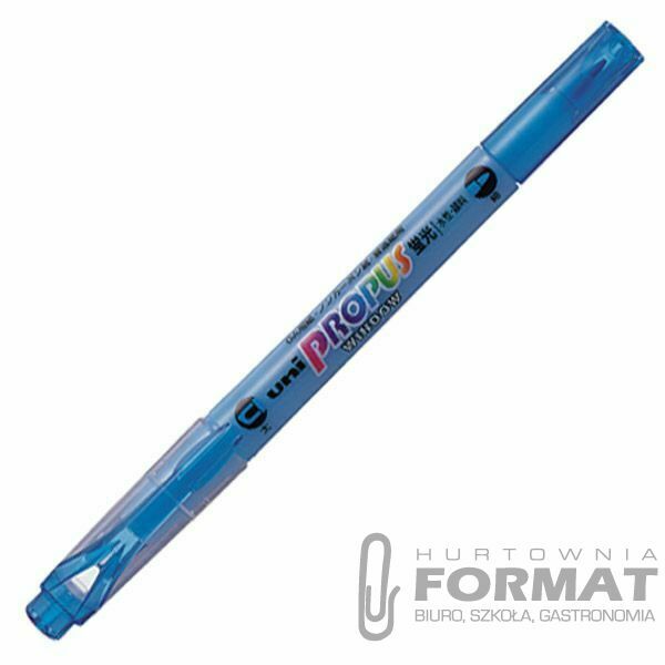 Zakreślacz dwustronny UNI PUS-102 niebieski 1