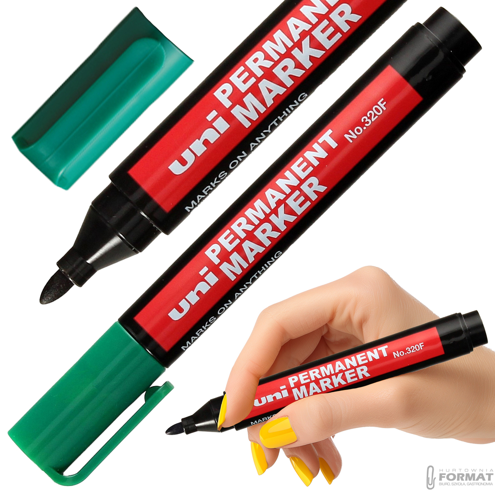 MARKER PERMANENTNY UNI 320F OKRĄGŁY ZIELONY 1