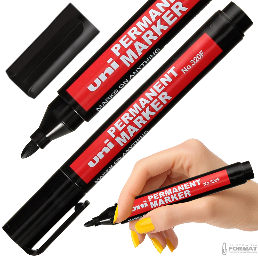 MARKER PERMANENTNY UNI 320F OKRĄGŁY CZARNY 1