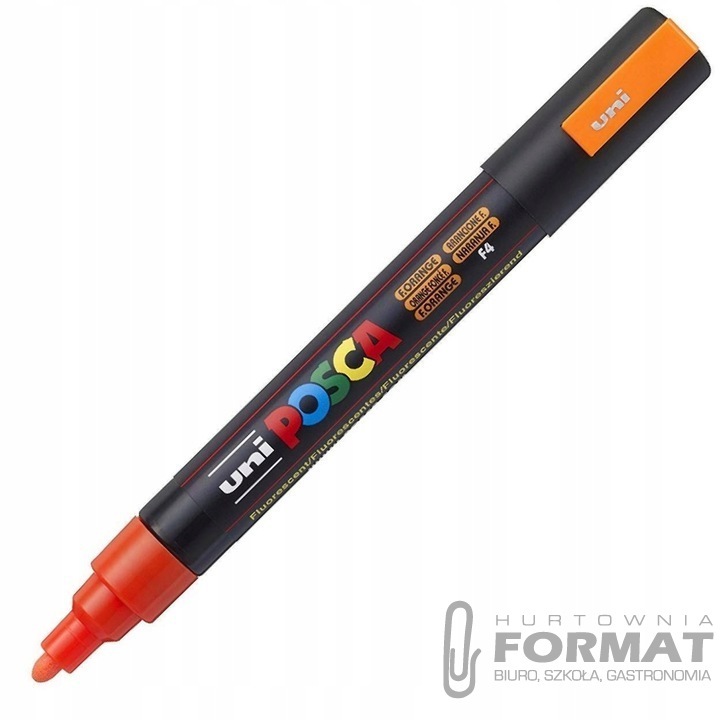 Marker plakatowy UNI POSCA PC-5M pomarańczowy fluo 1