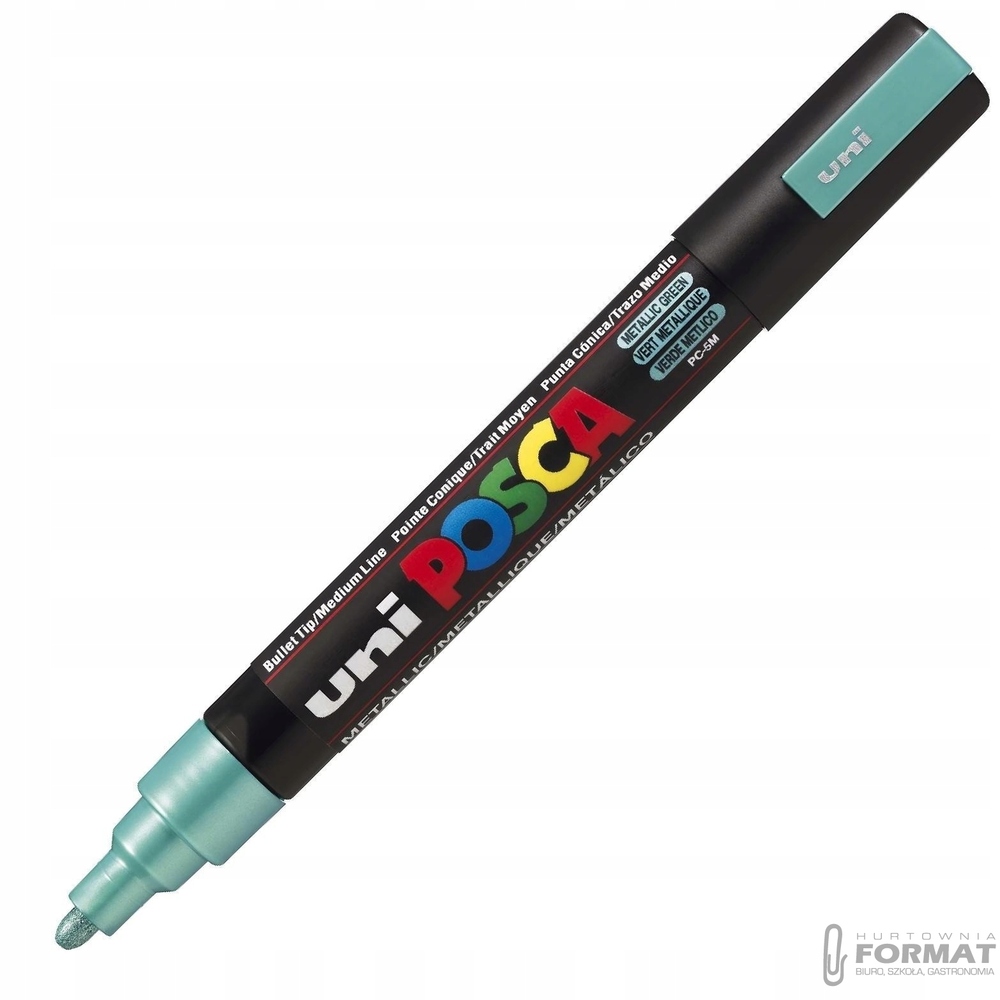 Marker plakatowy UNI POSCA PC-5M zielony metalic 1