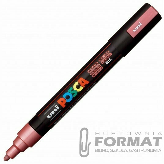 Marker plakatowy UNI POSCA PC-5M czerwony metalik 1