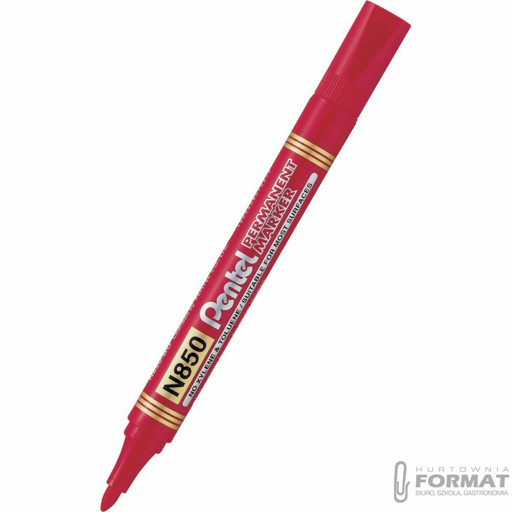 Marker permanentny Pentel, czerwony 1,5mm okrągła końcówka 1