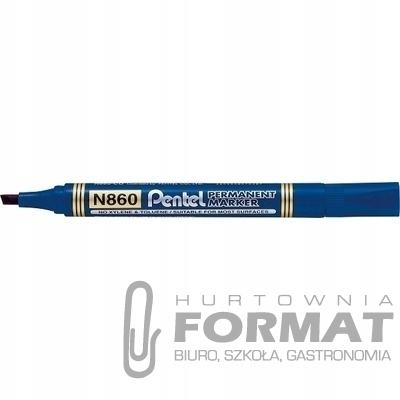 MARKER PERMANENTNY PENTEL N860 ŚCIĘTY NIEBIESKI 1