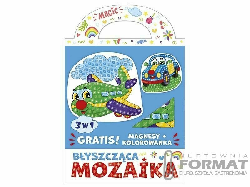 BŁYSZCZĄCA MOZAIKA 3w1 - SAMOLOCIK i AUTKO + grati 1