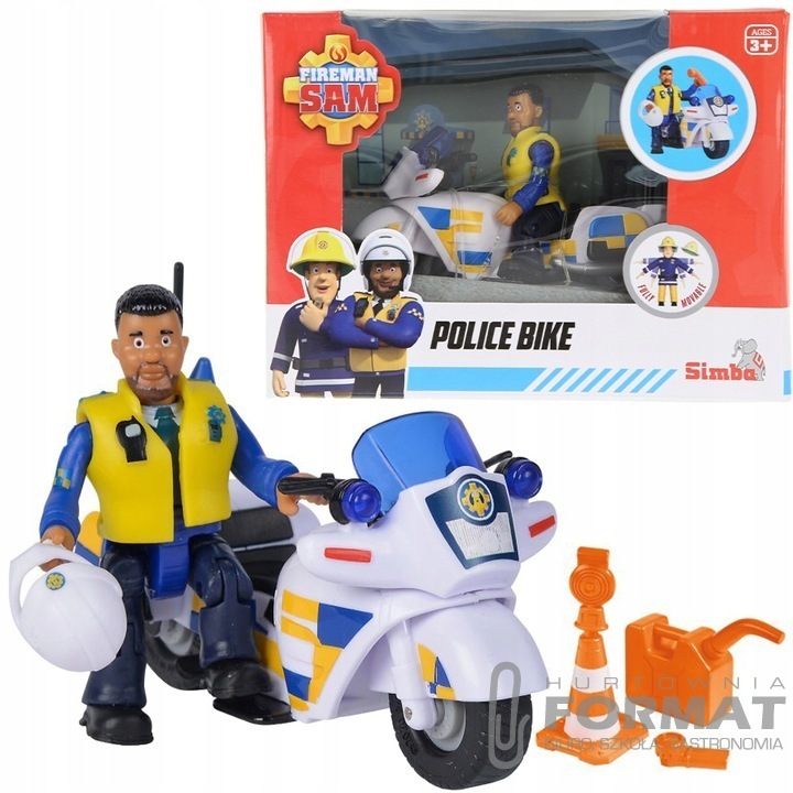 Strażak Sam Motor policyjny z figurką Simba 1