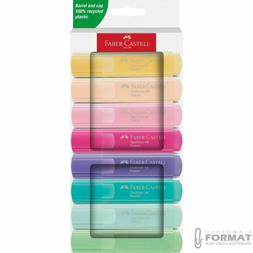 Zakreślacz Faber-Castell 8 kolorów pastelowe 1