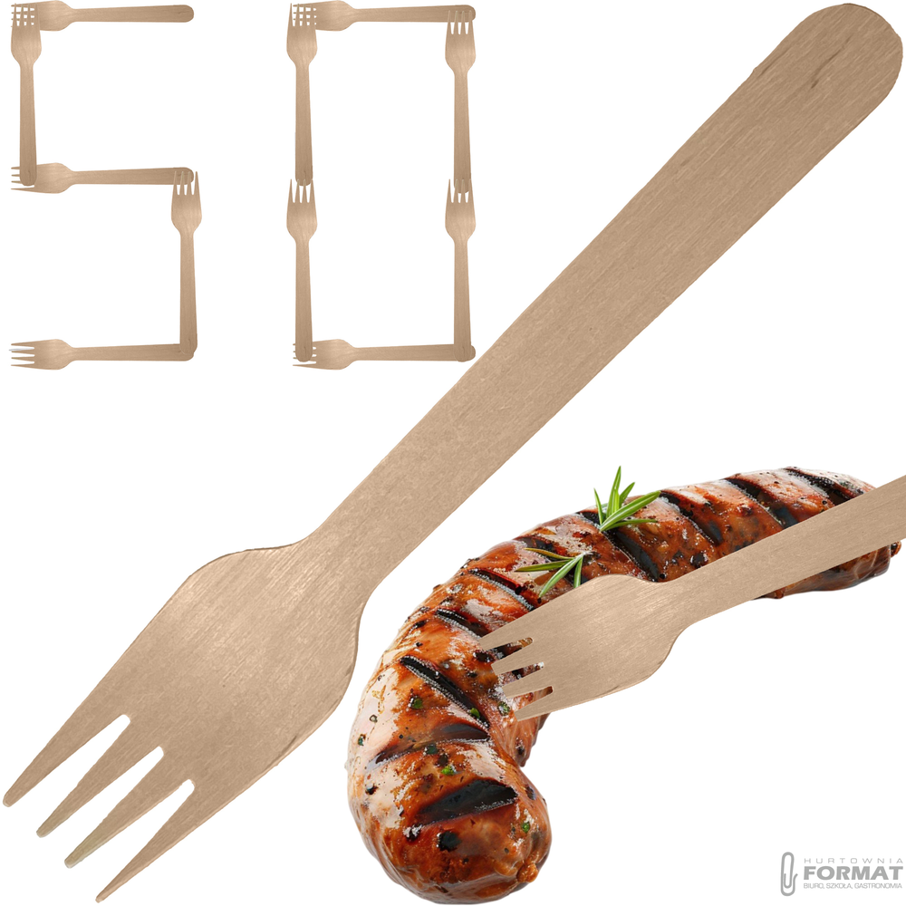 Widelec  drewniany 16cm 50szt 1