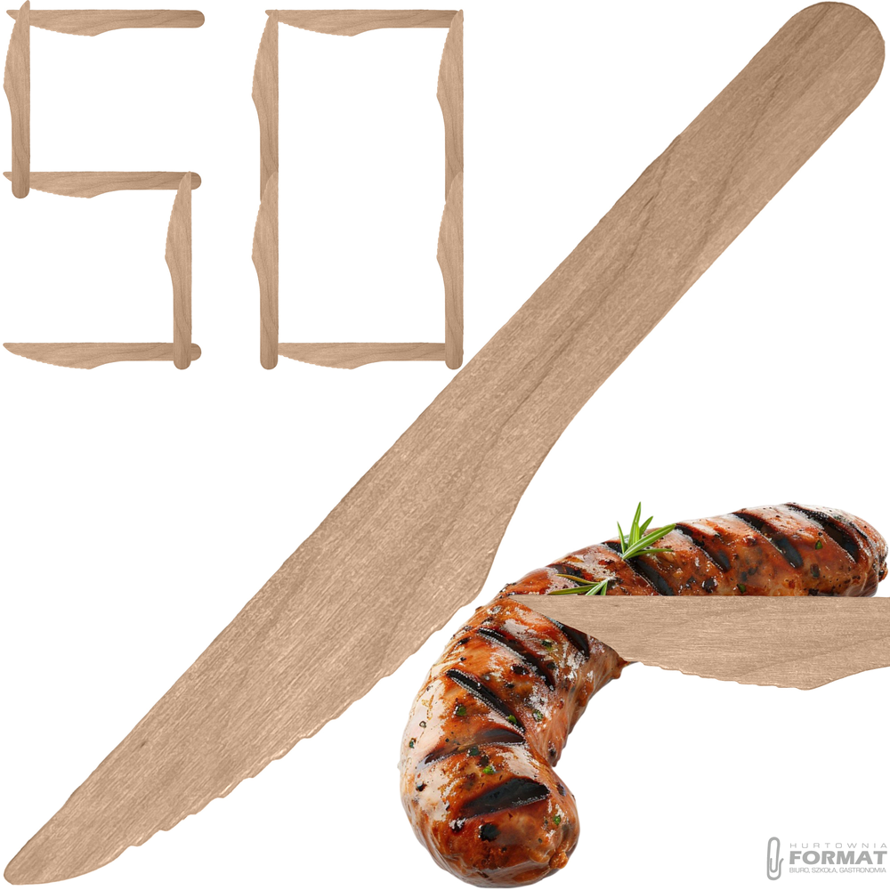 Nóż noże drewniane 16cm 50szt 1
