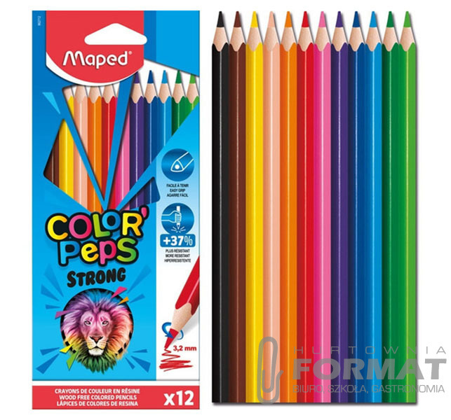 Kredki trójkątne Maped Color Peps Strong 12 szt. 1