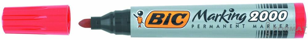 MARKER PERMANENTNY BIC CZERWONY OKRĄGŁA KOŃC. 1