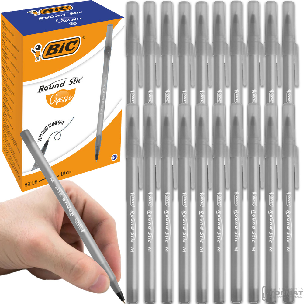 DŁUGOPIS BIC ROUND STICK MEDIUM CZARNY 1
