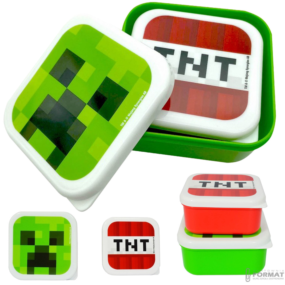 2x POJEMNIK ŚNIADANIÓWKA MINECRAFT - CREEPER & TNT 1