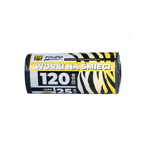 WORKI NA ŚMIECI LDPE 120L A25 czarne 1