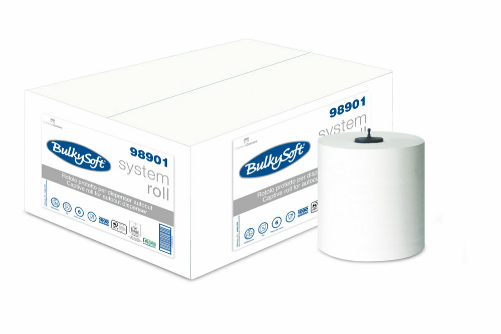 BulkySoft System ręcznik w roli 3W100m biały a6 1