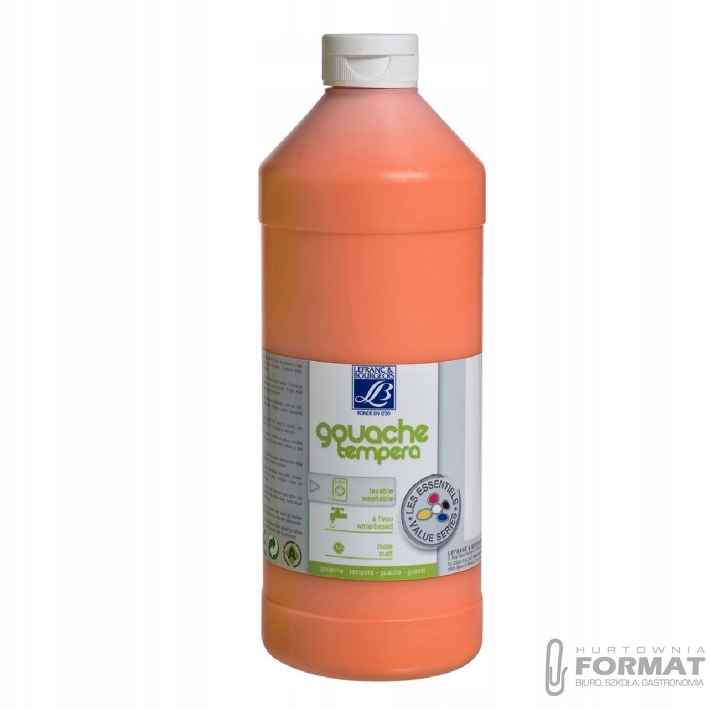 Farba tempera LEFRANC, 1000 ml, pomarańczowy 1