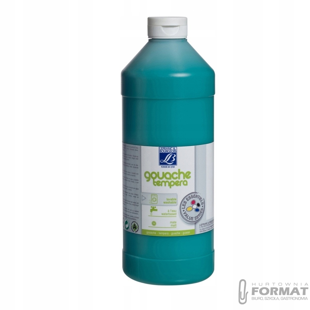 Farba tempera LEFRANC, 1000 ml, Zielona ciemna 1