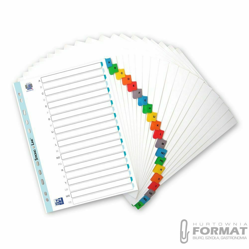 Przekładka alfabetyczna Oxford Mylar A4 biała 170g 20k A-Z (100204595) 1
