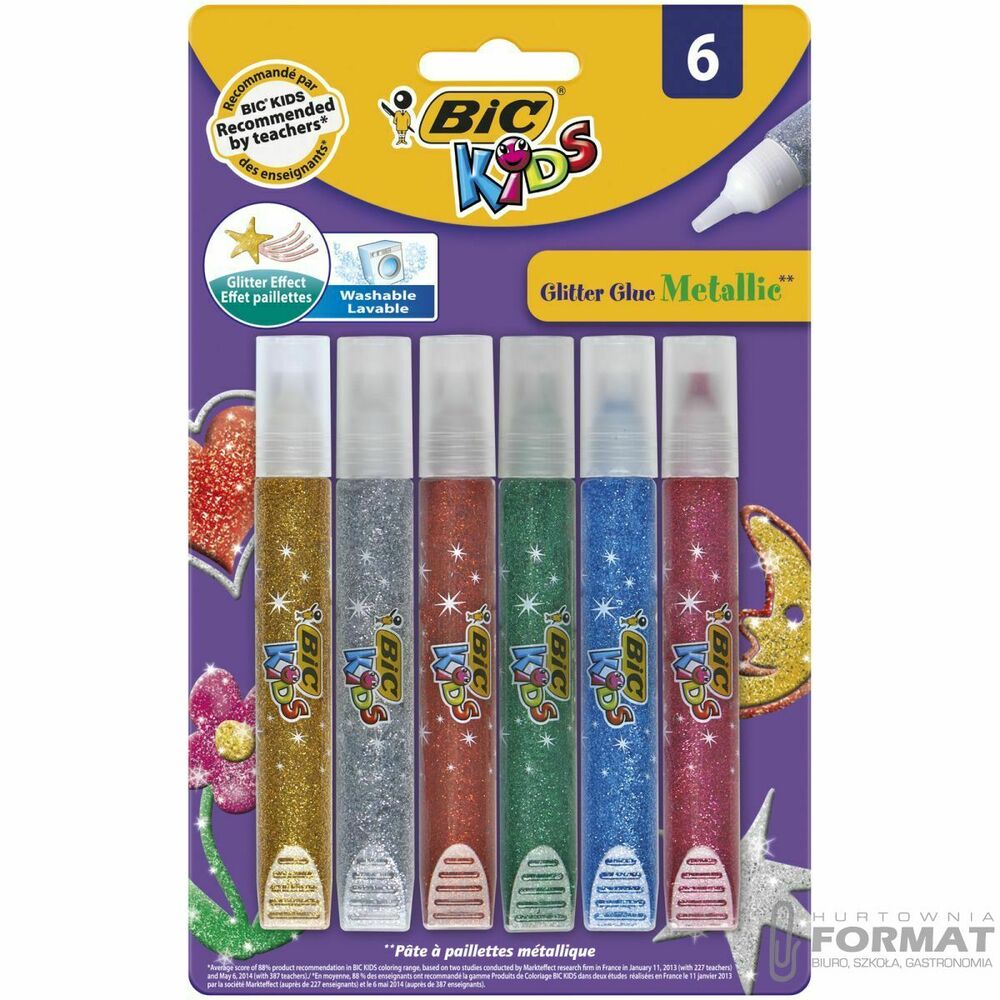 Klej artystyczny Bic brokatowy metaliczny 10,5ml 1
