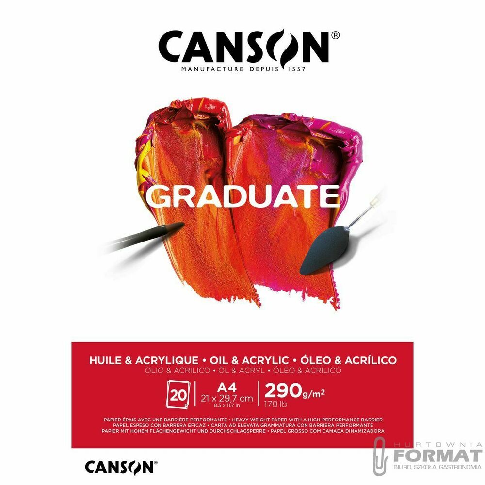 Blok artystyczny Canson Oil & Acryl Graduate A4 290g 20k (400110380) 1