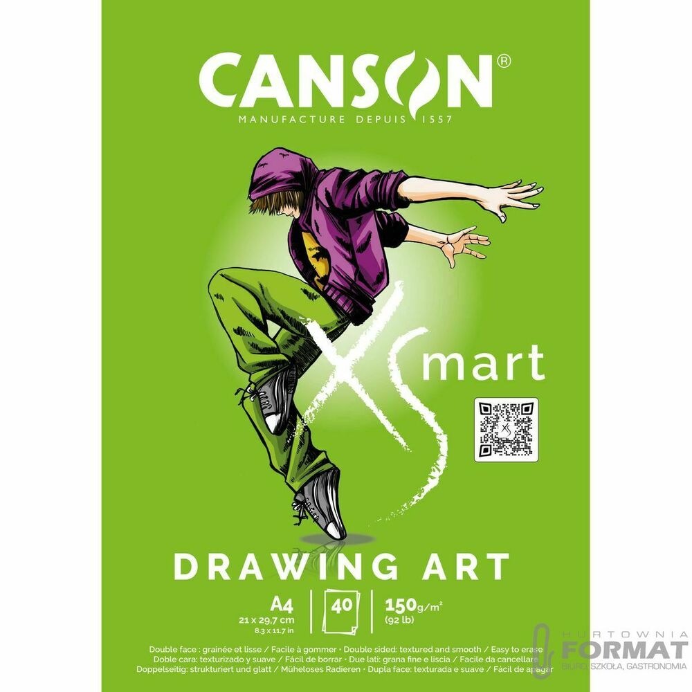 Blok artystyczny Canson XSmart Drawing A4 150g 40k (32250P002) 1