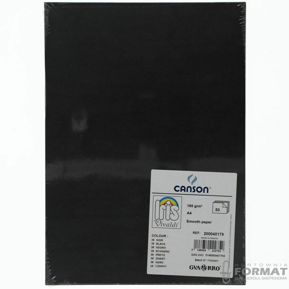 Brystol Canson A4 czarny 185g 50k (200040179) 1
