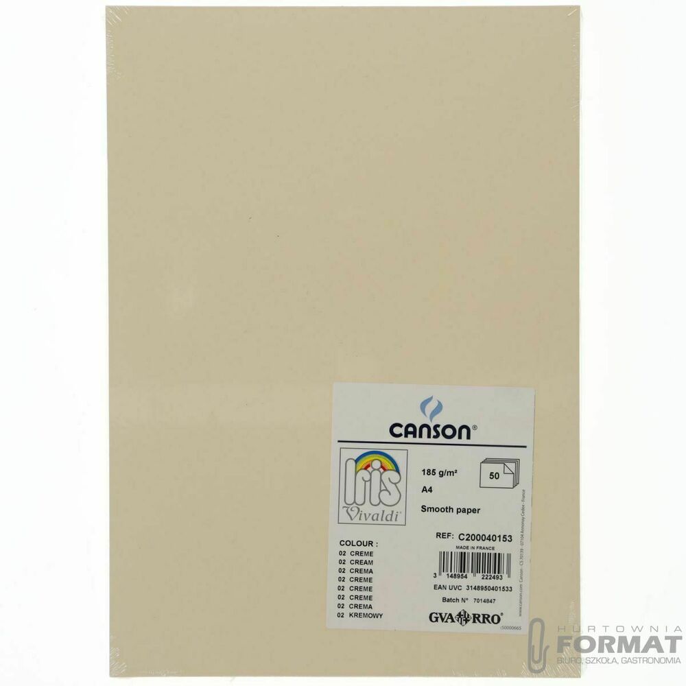Brystol Canson A4 kremowy 185g 50k (200040153) 1