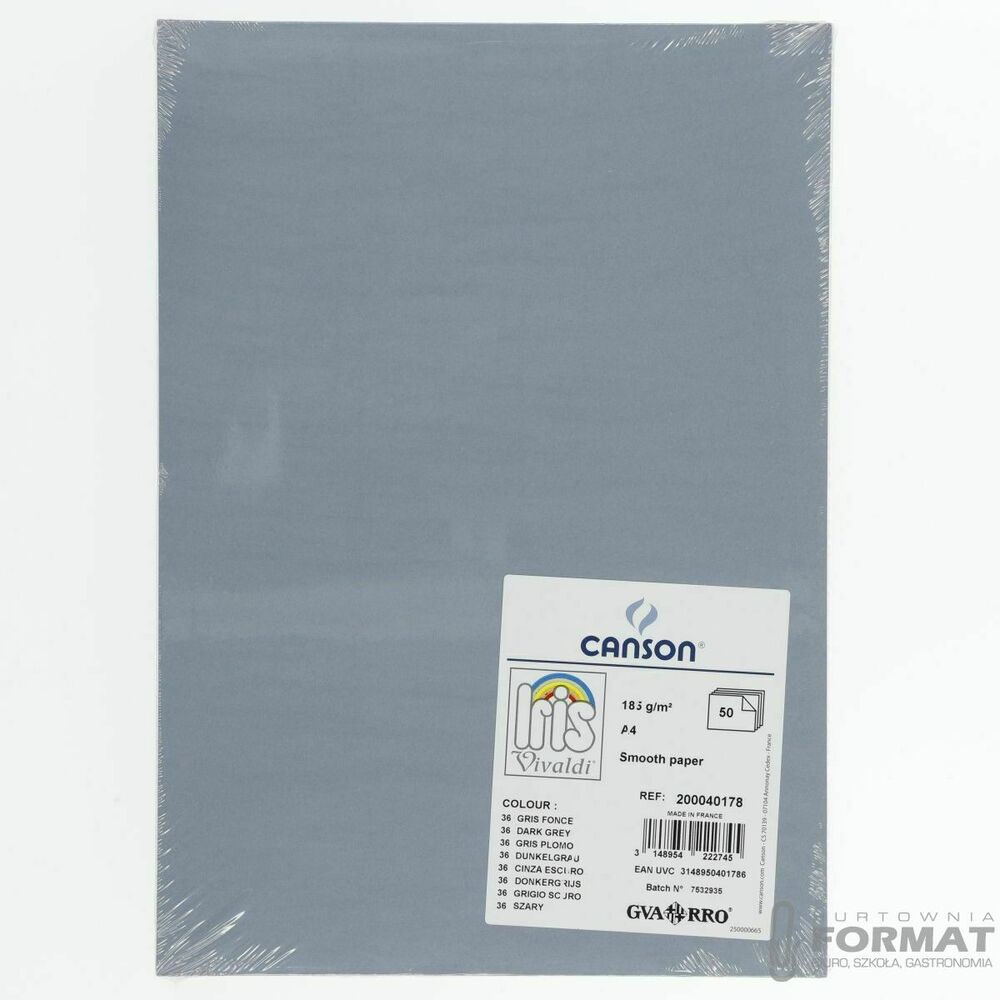 Brystol Canson A4 szary 185g 50k (200040178) 1