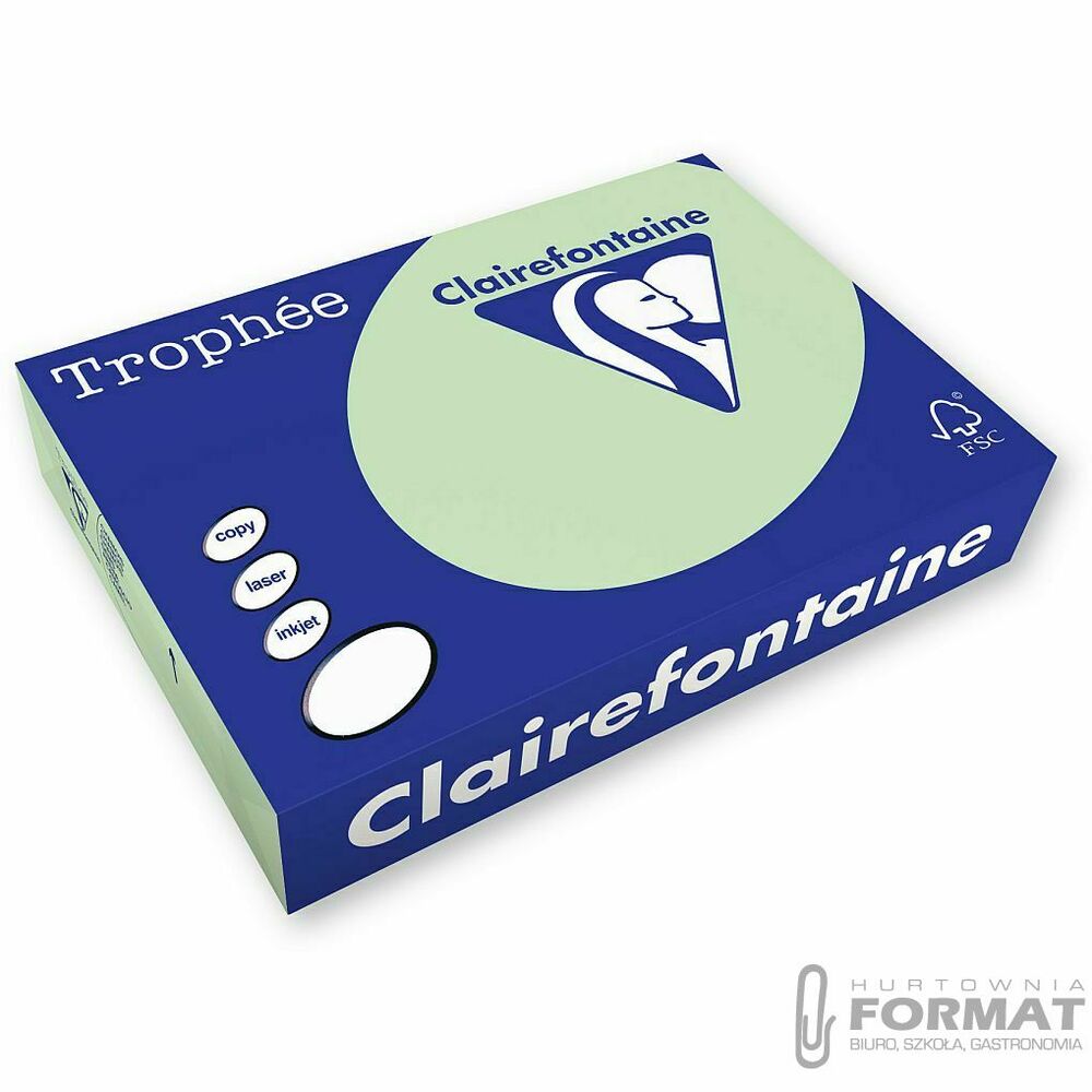 Papier kolorowy Trophee kolorowy A4 zielony 80g (xca41975) 1