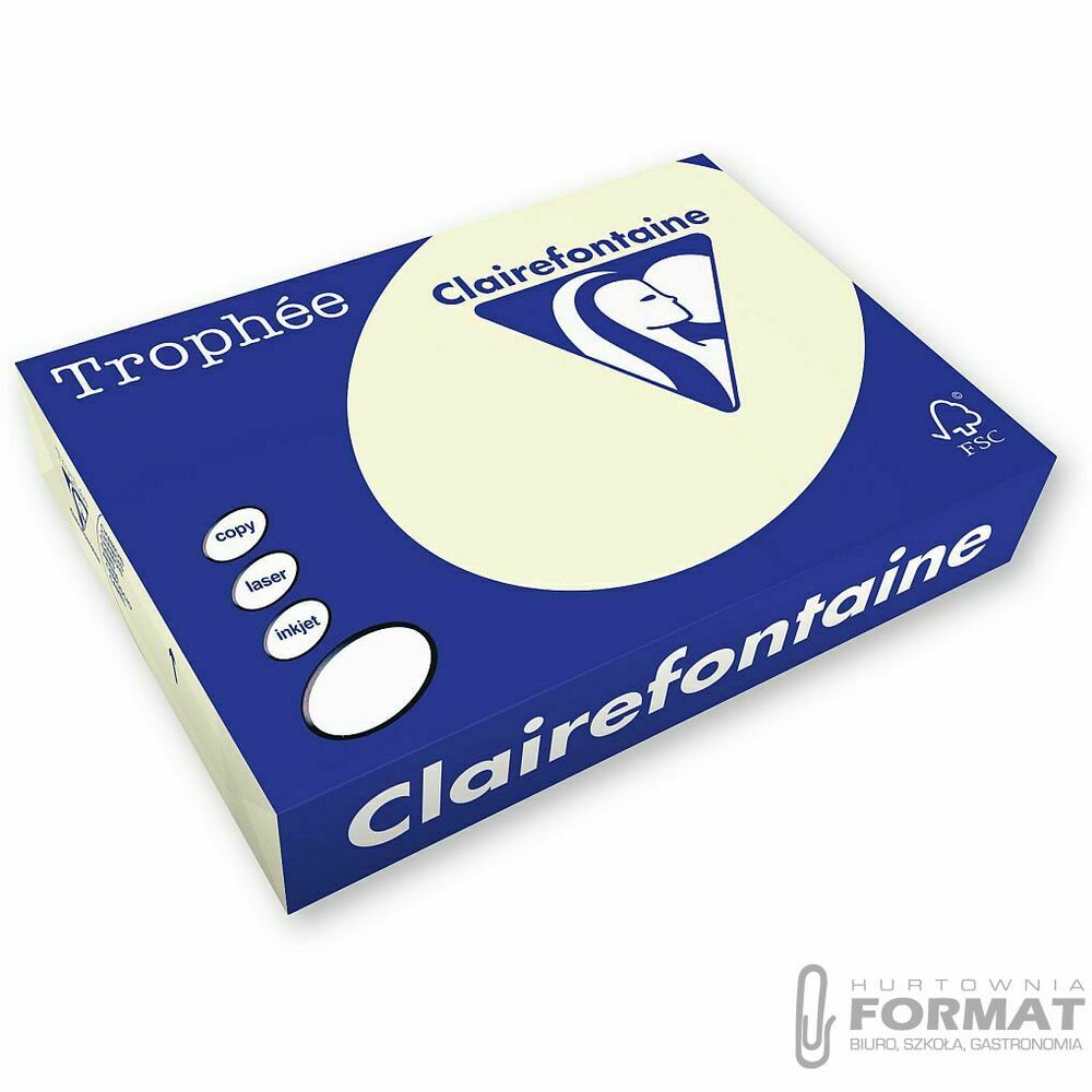 Papier kolorowy Trophee kolorowy A4 kremowy 80g (xca41787) 1