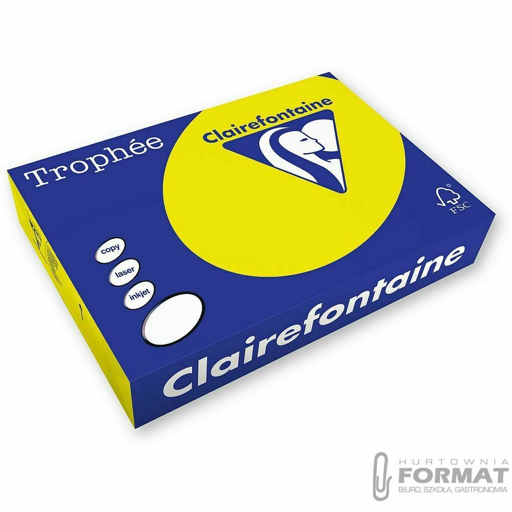 Papier kolorowy Trophee kolorowy A4 żółty jasny 120g (xca41292) 1