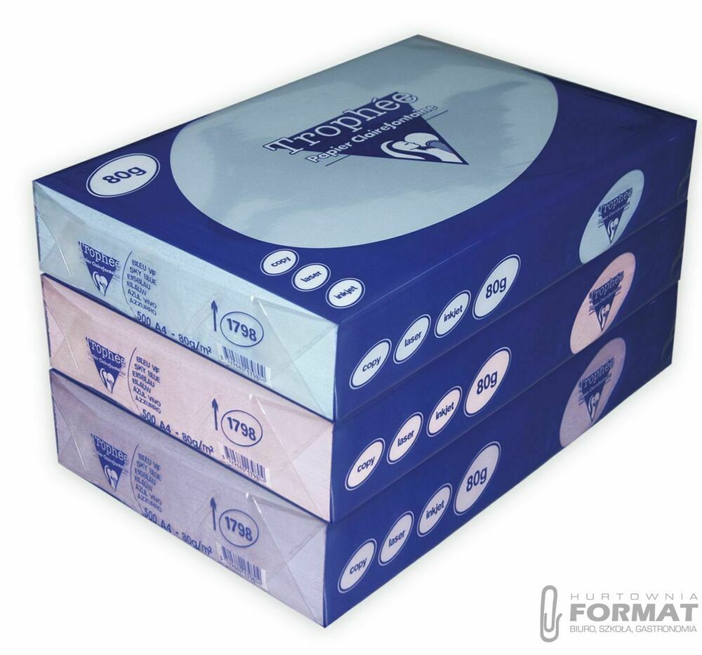 Papier kolorowy Trophee A4 czerwony kardynalski 160g (xca41004) 1