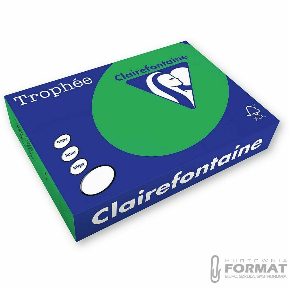 Papier kolorowy Trophee kolorowy A4 zielony 160g (xca41007) 1