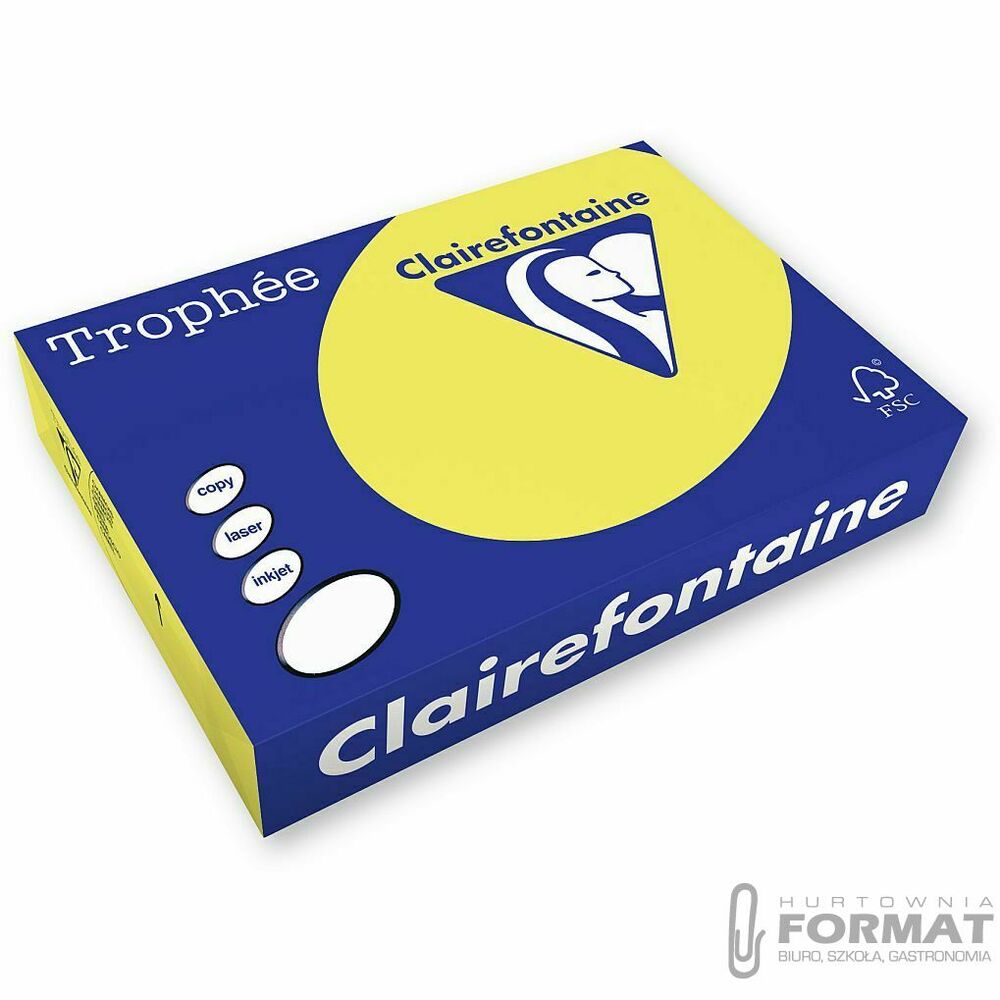 Papier kolorowy Trophee kolorowy A4 żółty 160g (xca41023) 1