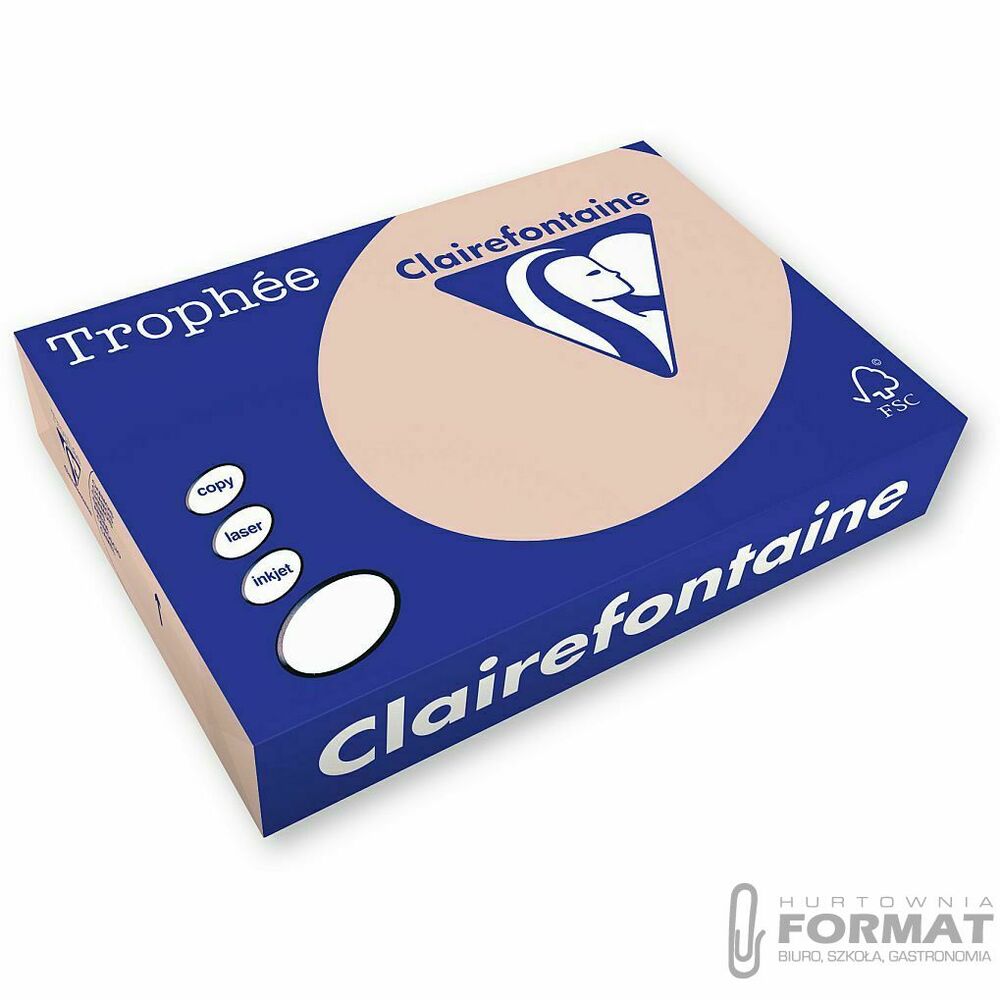 Papier kolorowy Trophee kolorowy A4 łososiowy 160g (xca41104) 1