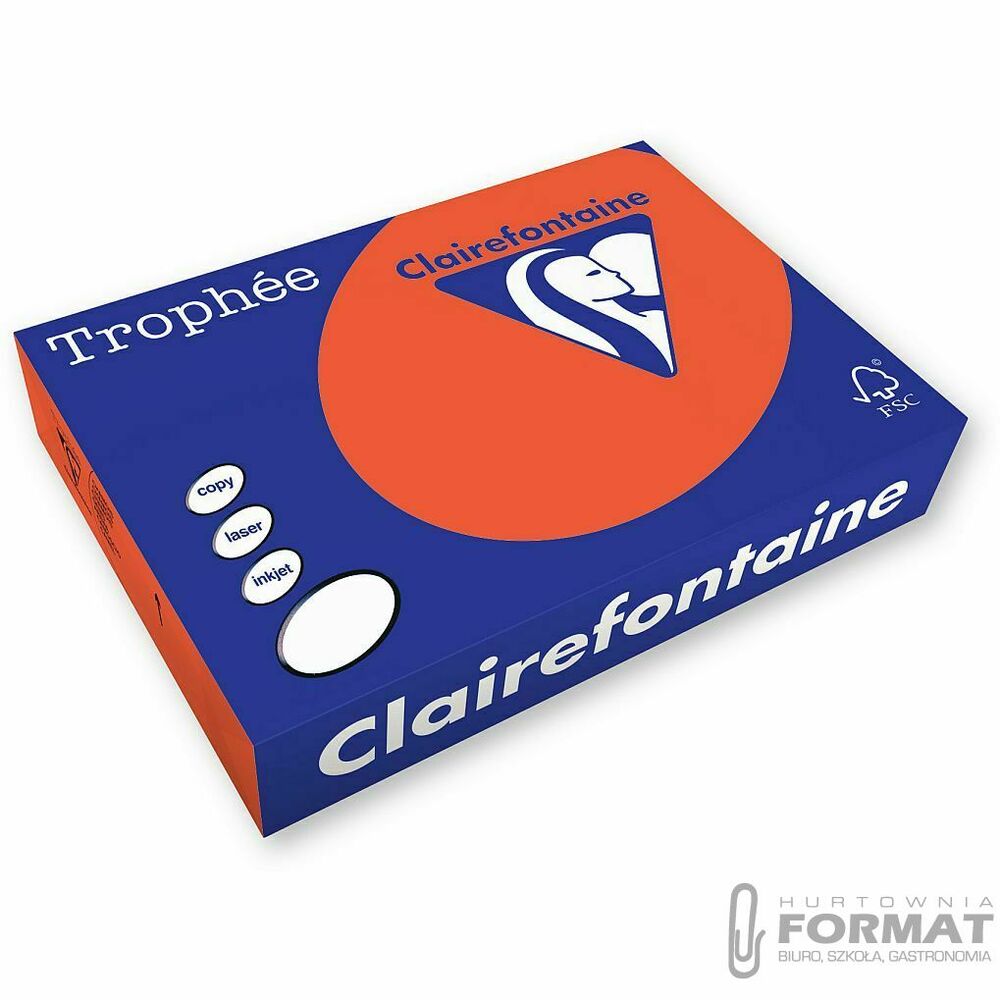Papier kolorowy Trophee kolorowy A4 czerwony kardynalski 80g (xca41873) 1