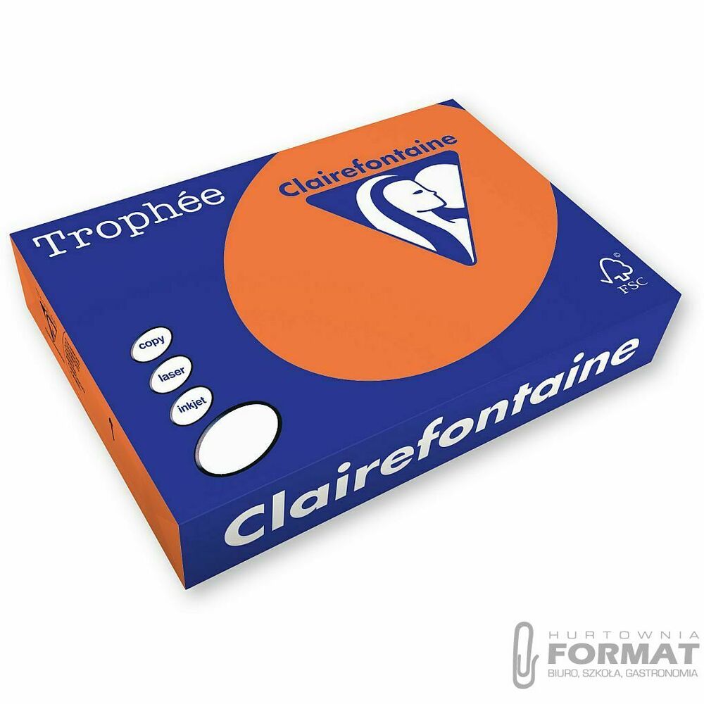 Papier kolorowy Trophee A3 mandarynkowy 80g [mm:] 297x420 (xca31880) 1