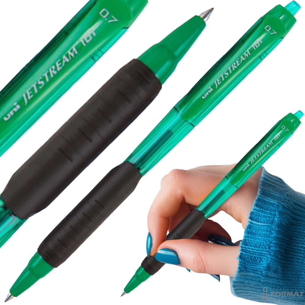 DŁUGOPIS UNI JETSTREAM SXN-101 ZIELONY/GREEN NIEBIESKI WKŁAD DO SZKOŁY 1