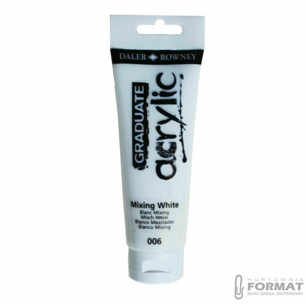 Farba akrylowa Daler Rowney Graduate kolor: biały 120ml (123120006) 1