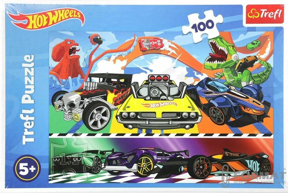 Puzzle Trefl Hot Wheels Pędzące samochody 100 el. (16466) 1