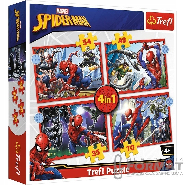 Puzzle 4w1 Bohaterski Spider-Man Disney Marvel Spi 1