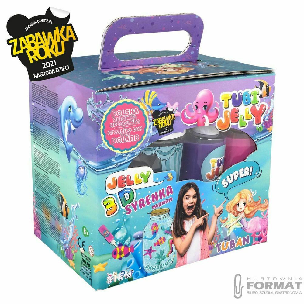 Zestaw kreatywny Tuban TUBI JELLY 6 KOLORÓW + MAŁE AKWARIUM  SYRENKA (TU 3330) 1
